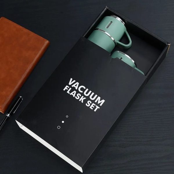 3 In 1 Vacuum Insulated Thermal Flask Set With Cup Set (random Color)