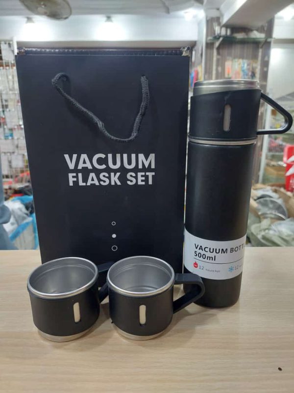 3 In 1 Vacuum Insulated Thermal Flask Set With Cup Set (random Color)